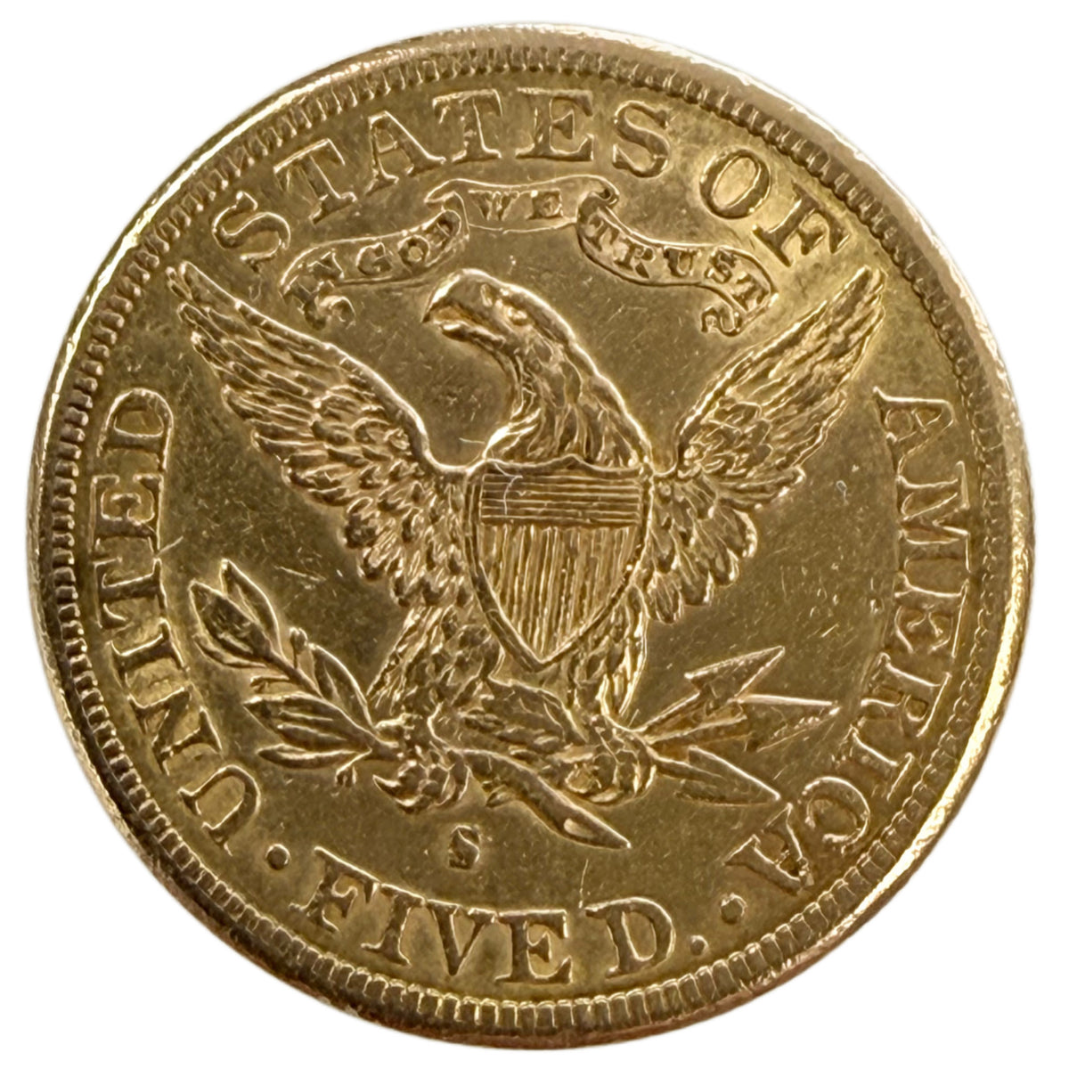 1886-S $5 Liberty Gold Half Eagle (Low Premium)