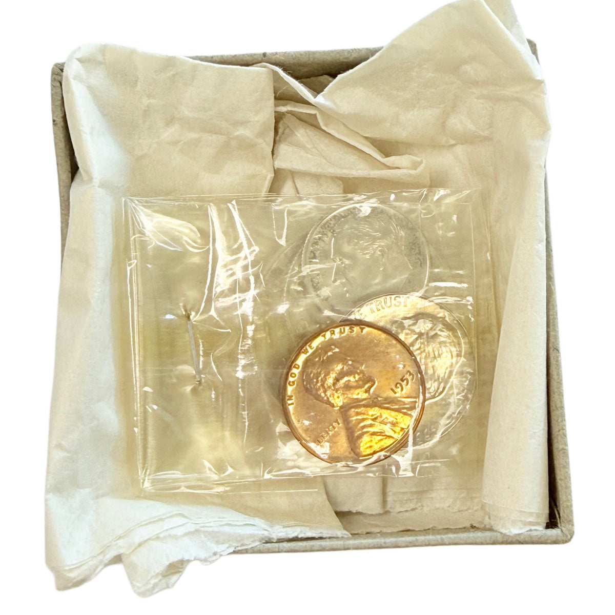 1953 United States Mint Proof Set in Original Box and Cellophane (Dime 1952 Not 1953)