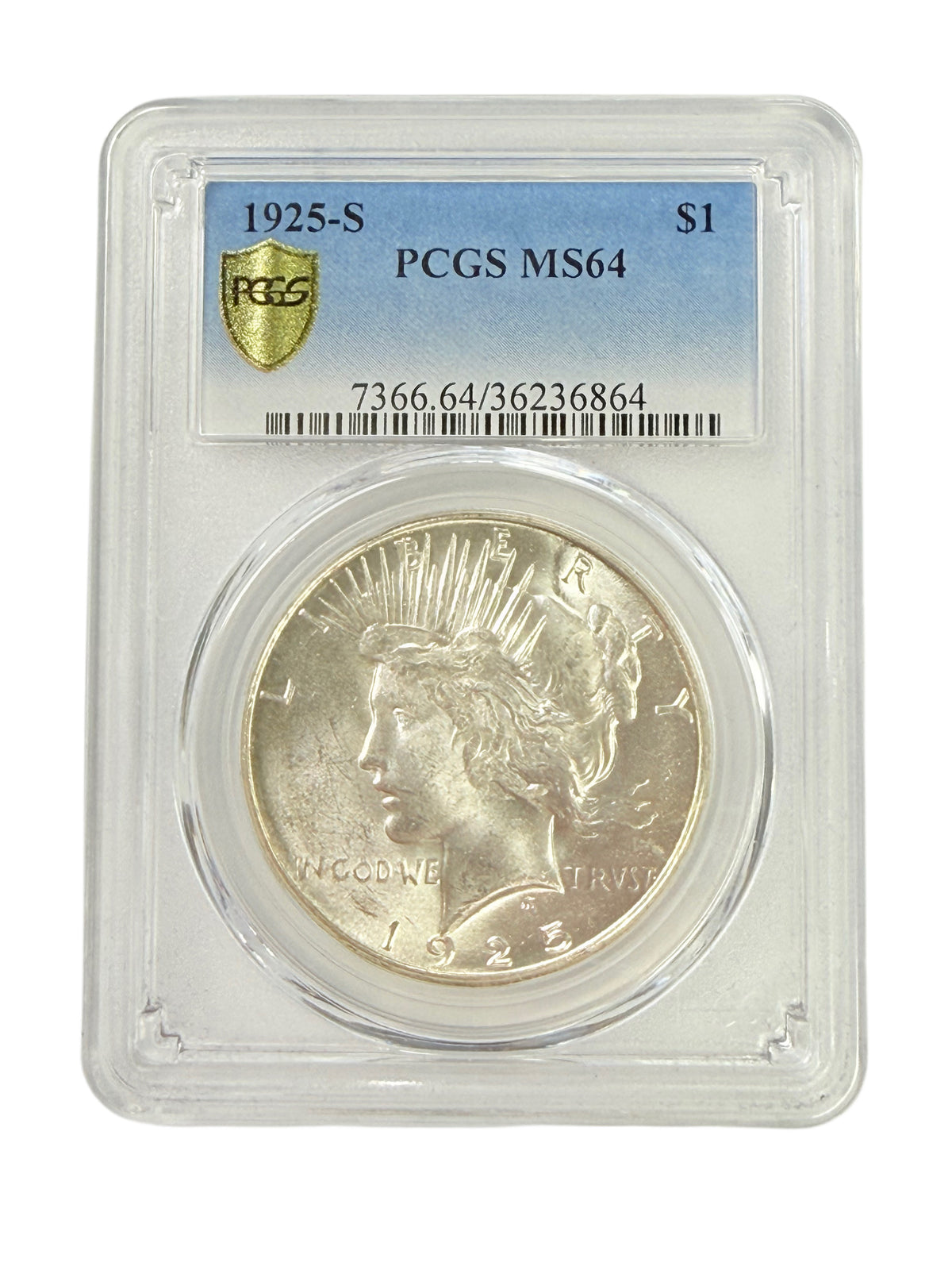 1925-S Peace Silver Dollar PCGS MS64