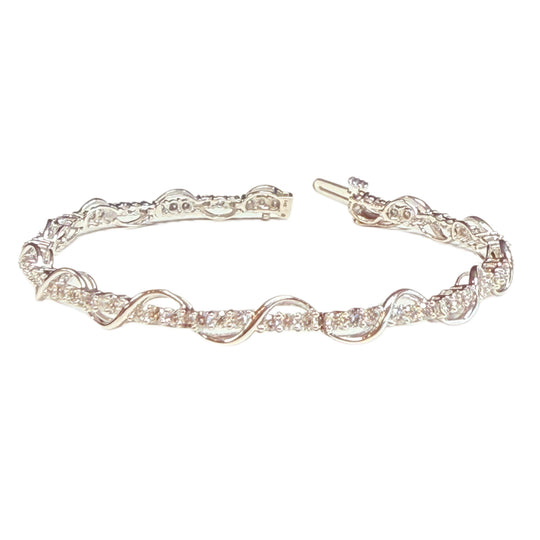 14k White Gold Diamond Tennis Bracelet