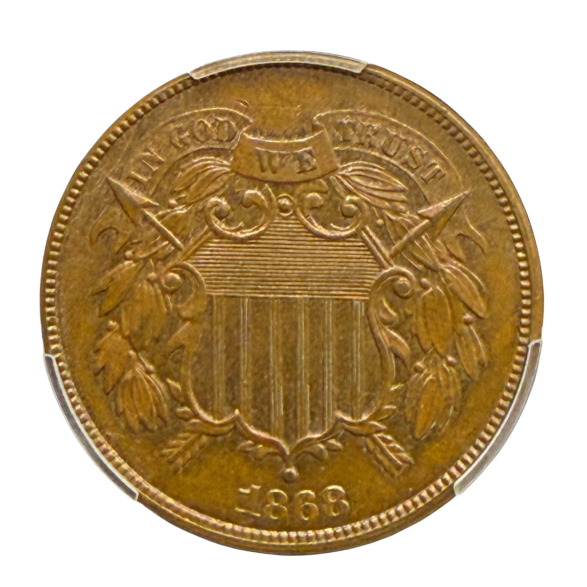 1868 Two Cent Piece PCGS MS63BN