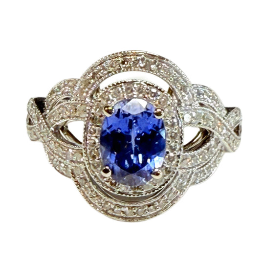 14k Sapphire & Diamond Ring