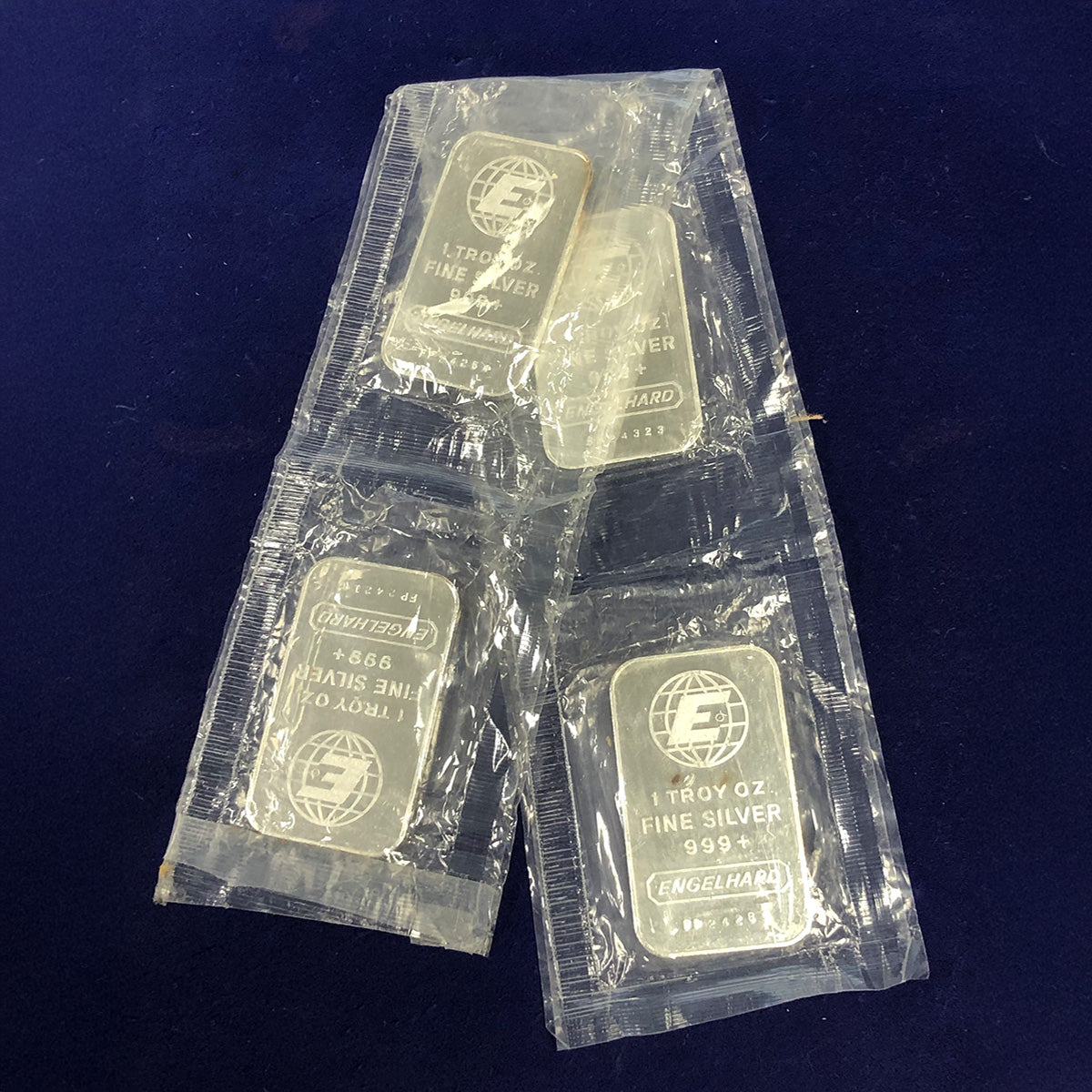 Lot of Four Engelhard 1 oz Silver Bars