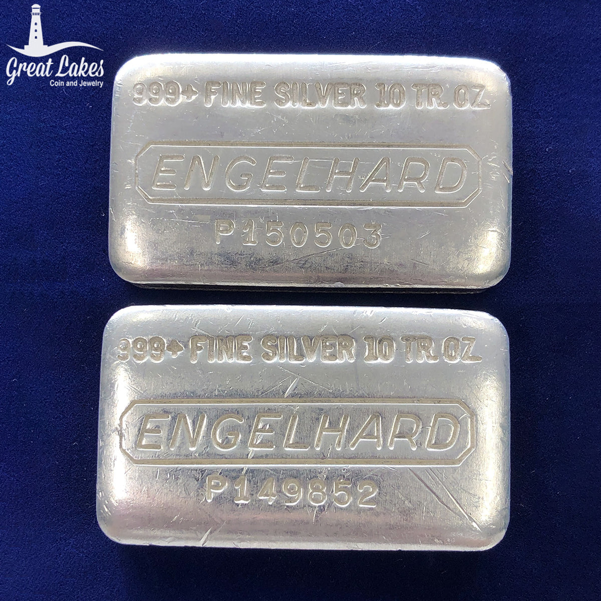 Engelhard 10 oz Cast Silver Bar (Reverse Stamping Error)