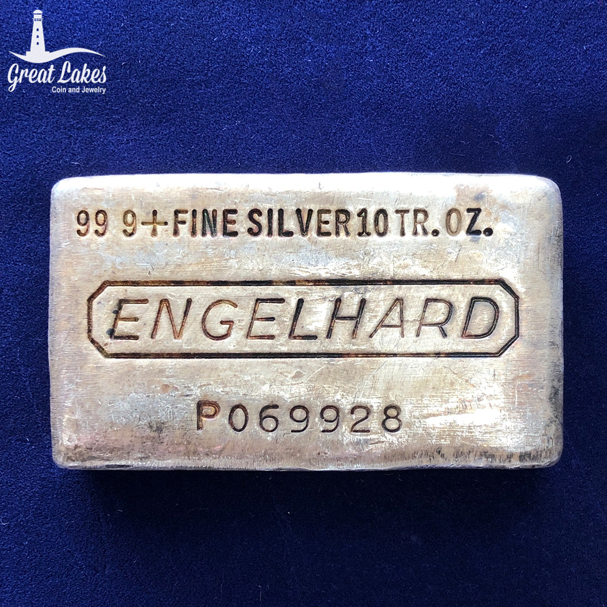 Engelhard 10 oz Cast Silver Bar (Waffle Back)