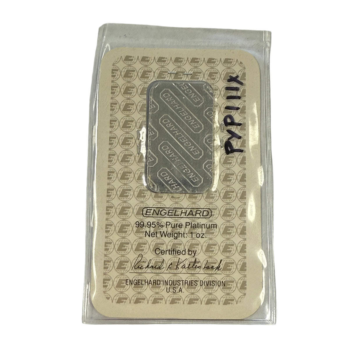 Engelhard 1 oz Platinum Bar (In Assay) (Secondary)