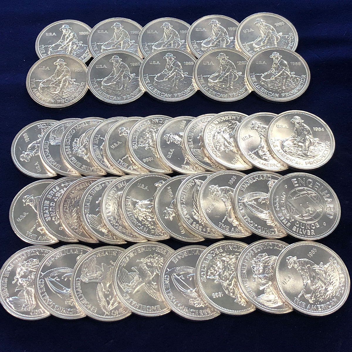 Engelhard 1 oz Silver Prospector Rounds (Random Year)