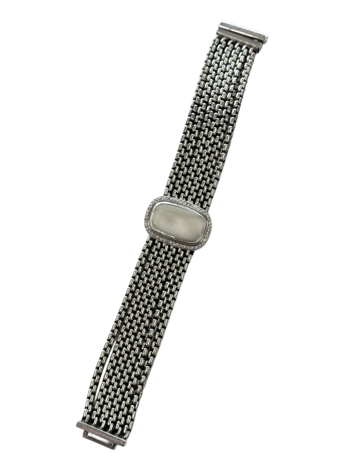 Preloved David Yurman Silver Mother of Pearl & Diamond Bracelet