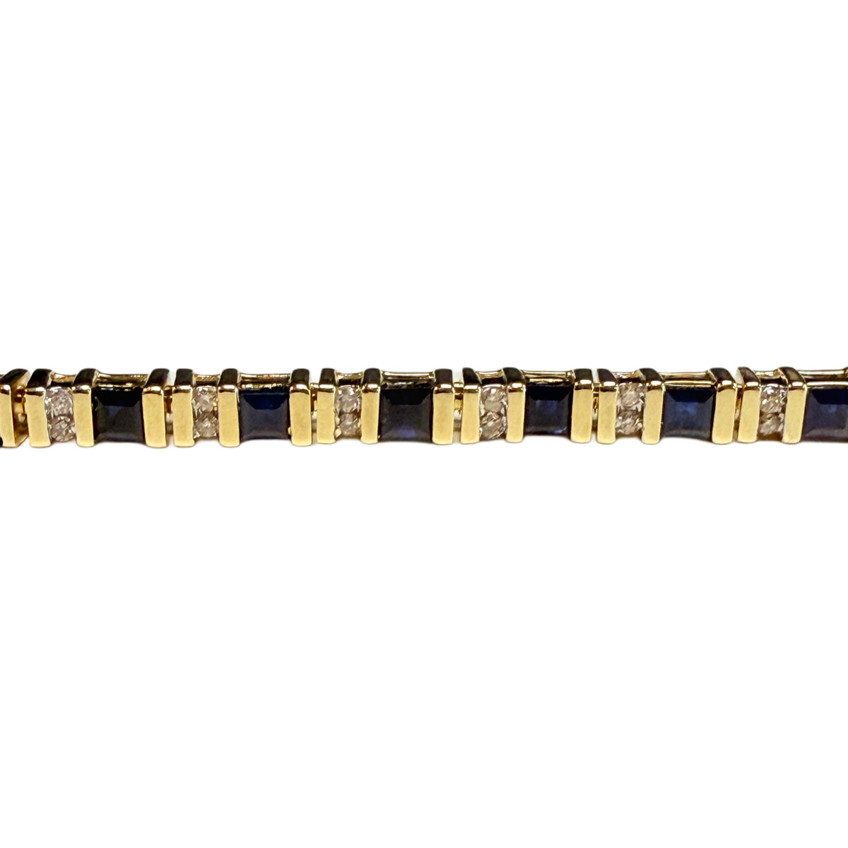 14k Gold Sapphire & Diamond Tennis Bracelet