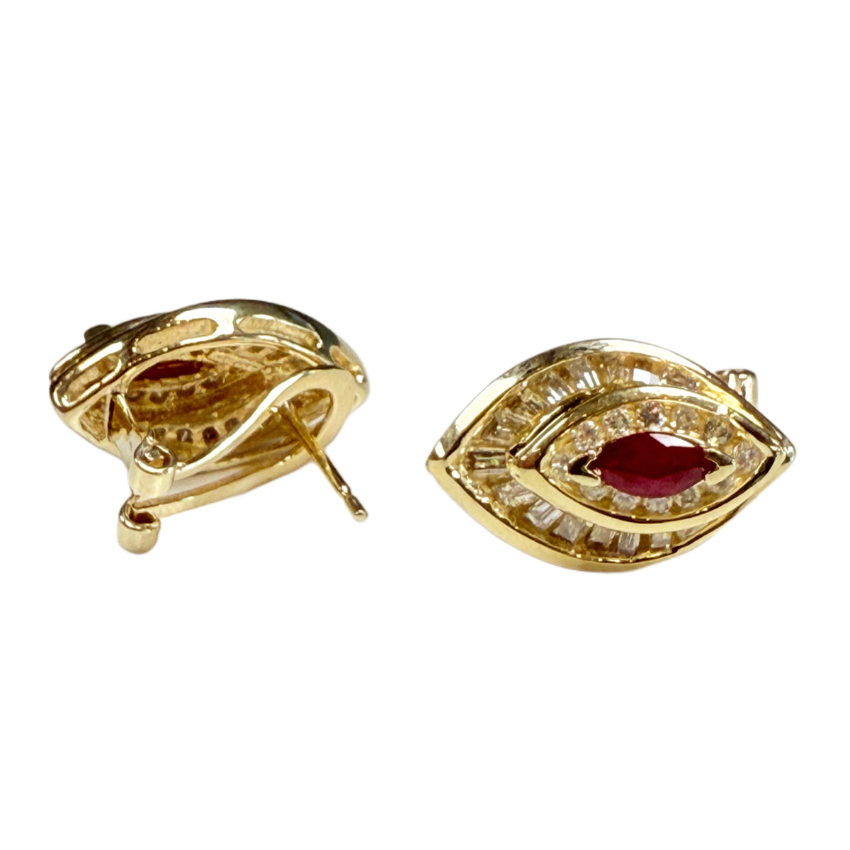 14k Ruby & Diamond Earrings