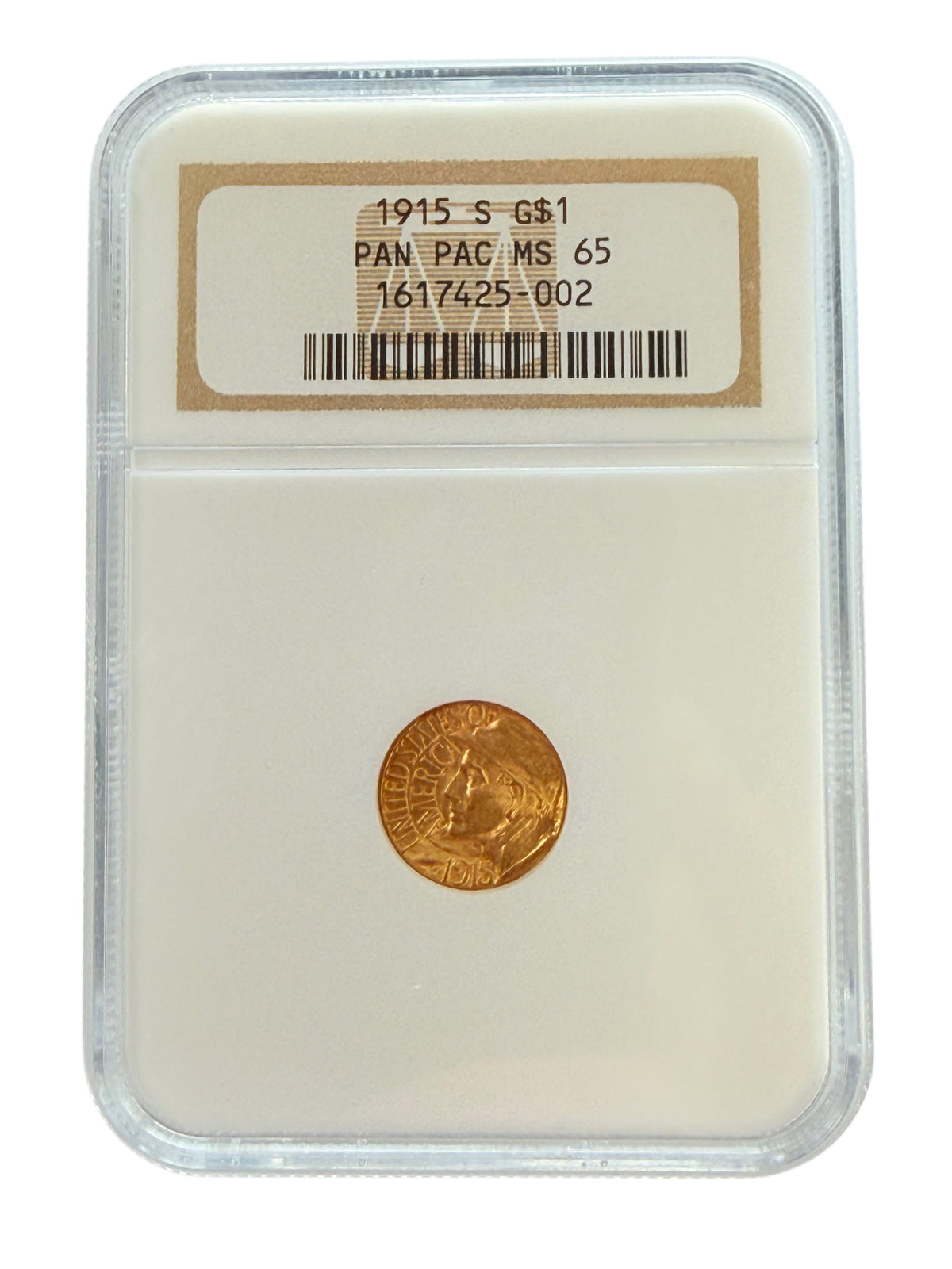 1915-S Pan-Pac $1 Commemorative Gold Coin NGC MS65