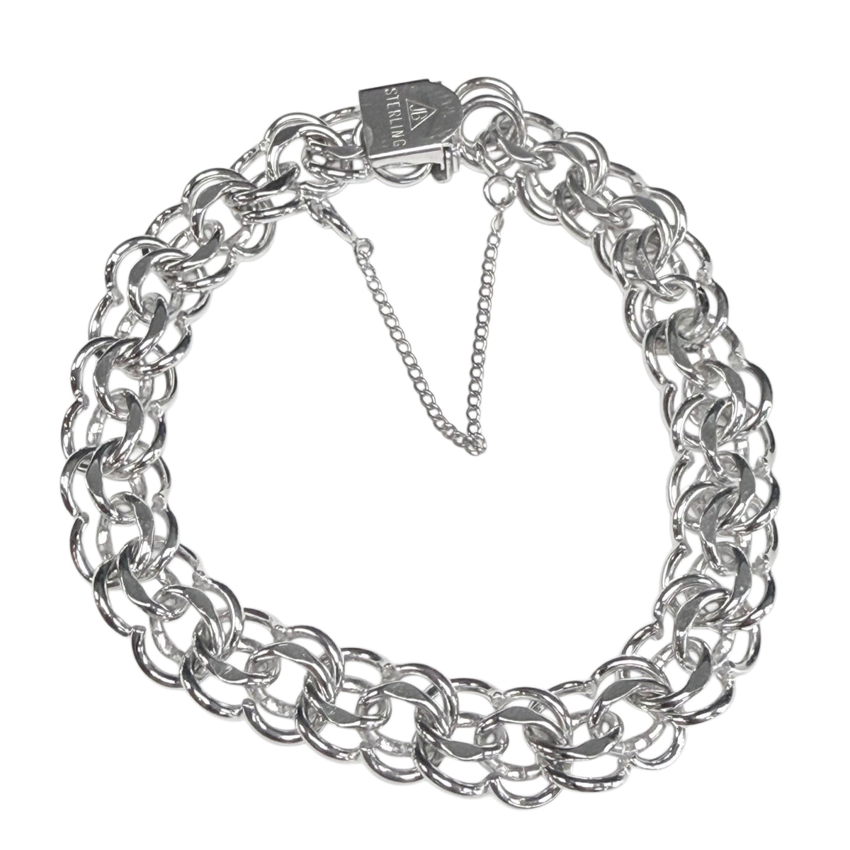 Silver Double Link Charm Bracelet