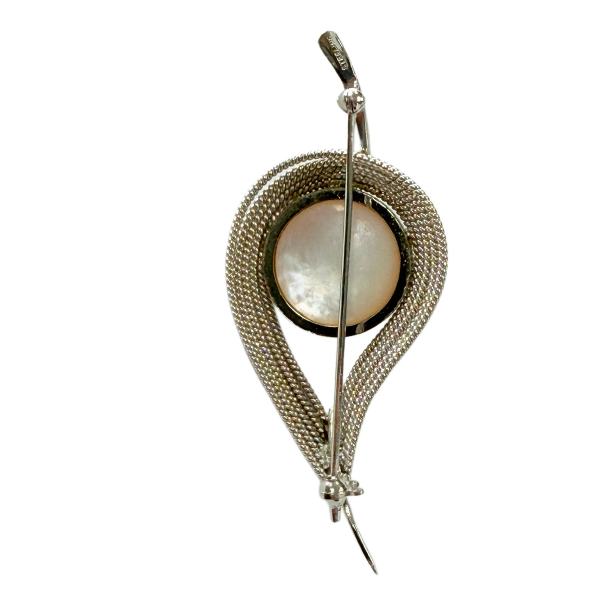 Silver & Faux Pearl Pin