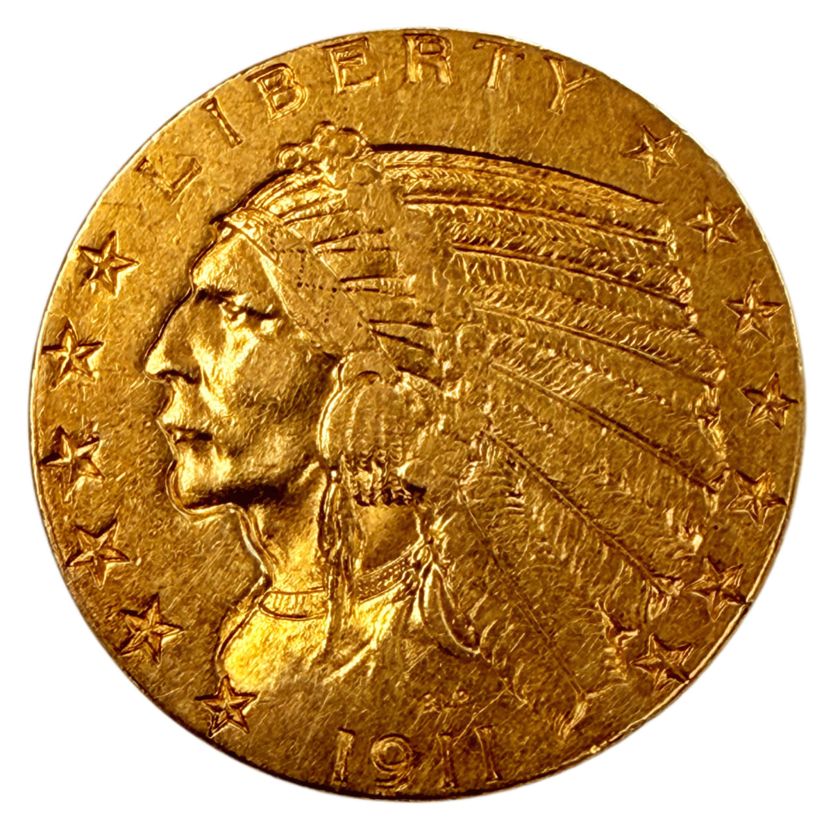 1911 $5 Indian Gold Half Eagle (Low Premium)