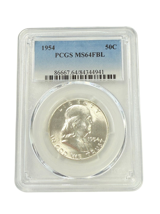 1954 Franklin Half Dollar PCGS MS64 FBL