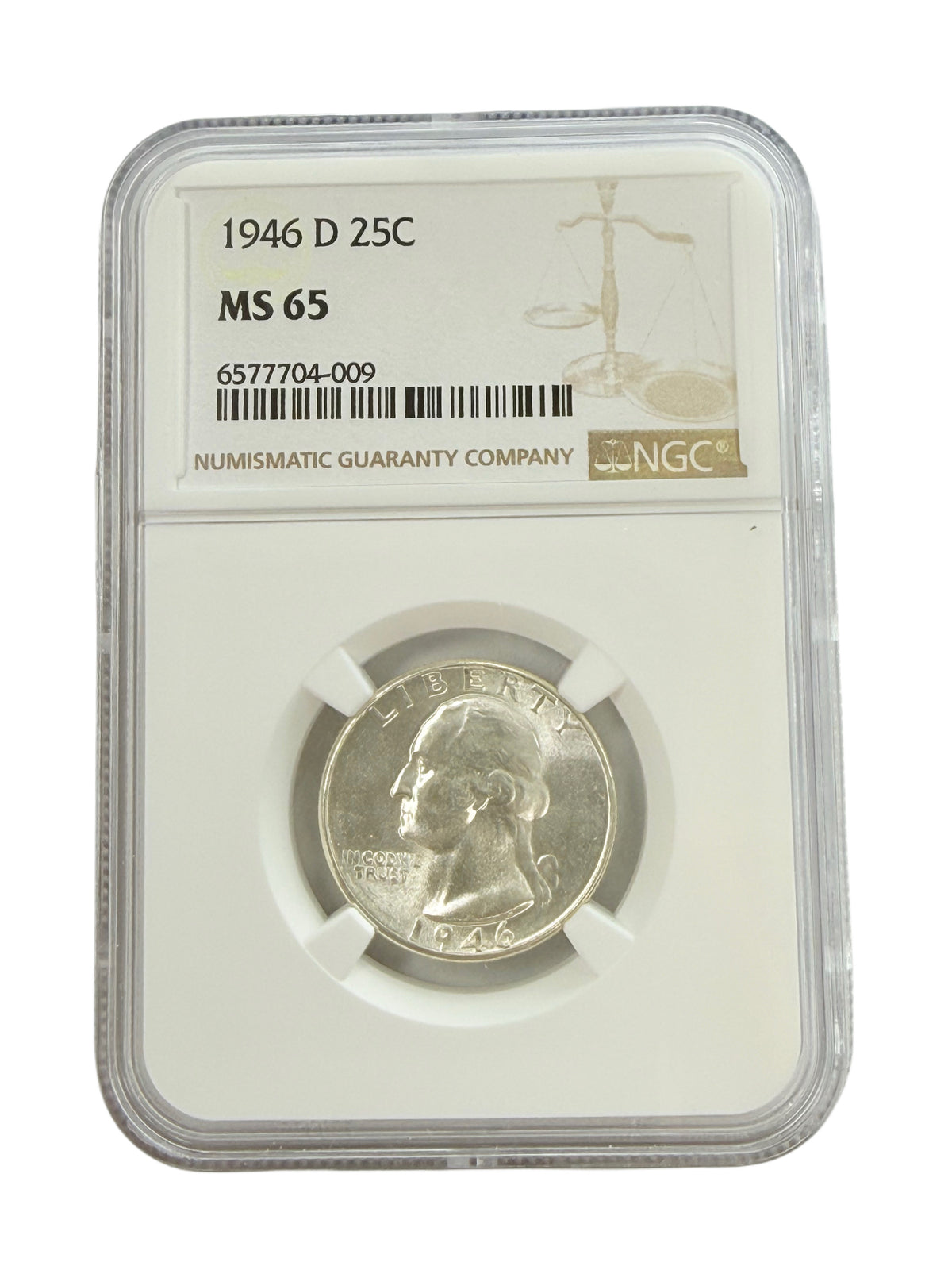 1946-D Washington Quarter NGC MS65