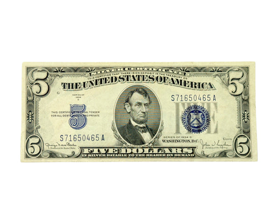 1934-D $5 Silver Certificate (XF)