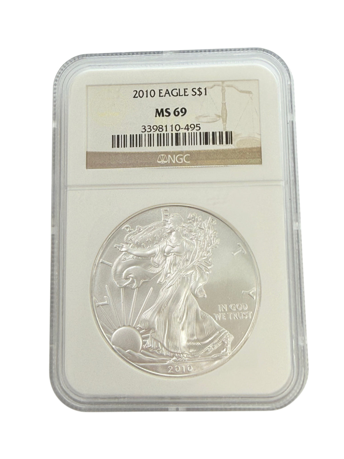 2010 1 oz American Silver Eagle NGC MS69