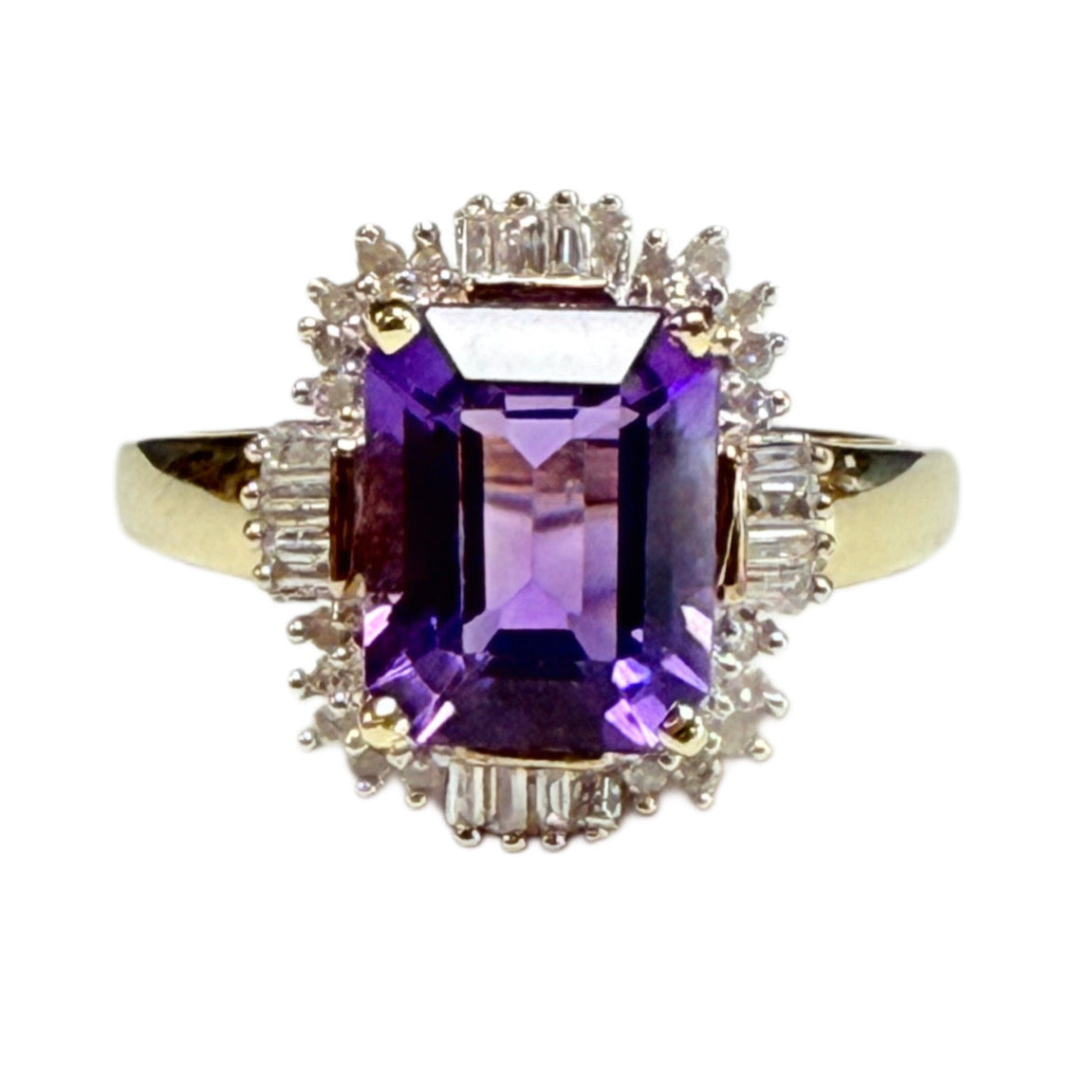 10k Amethyst & Diamond Ring