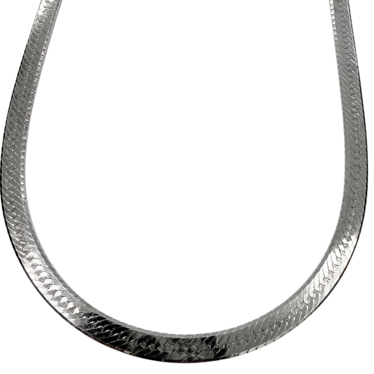 Silver Herringbone Necklace