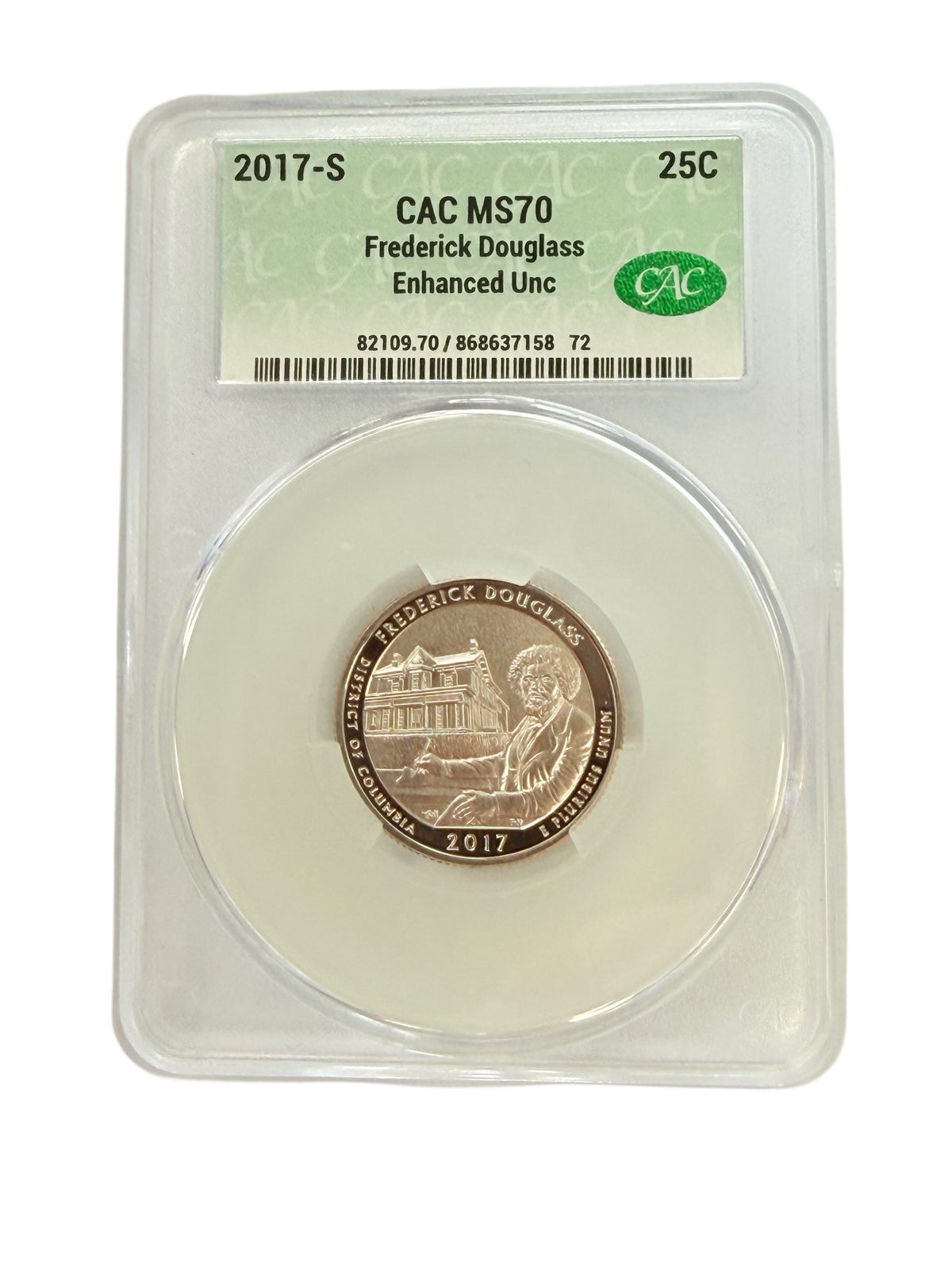 2017-S America the Beautiful Quarter Frederick Douglas CAC MS70