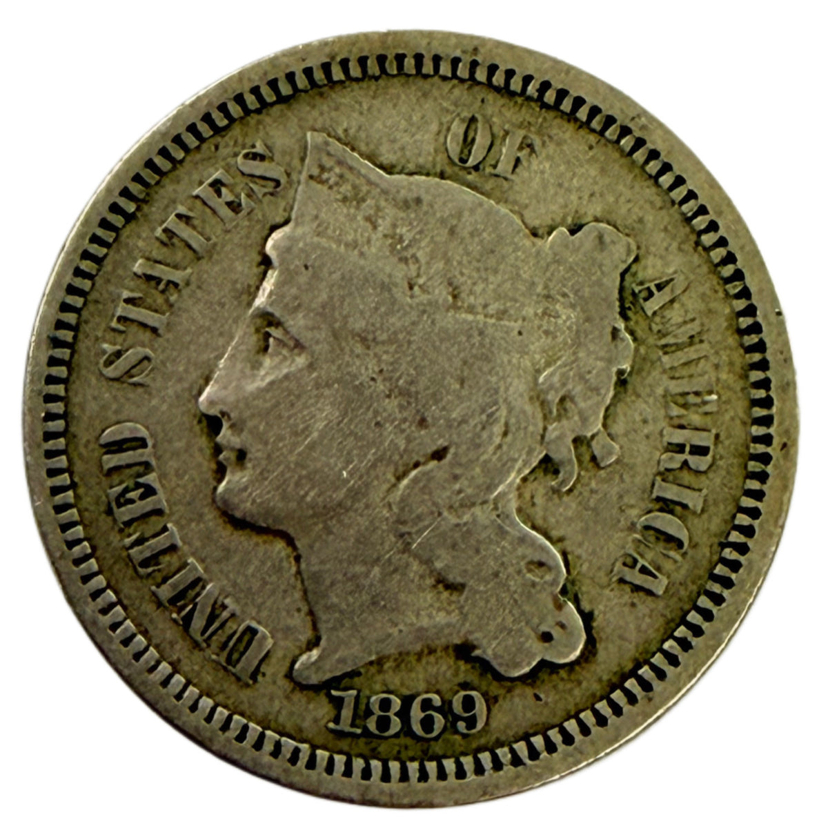 1869 Three Cent Nickel (G)
