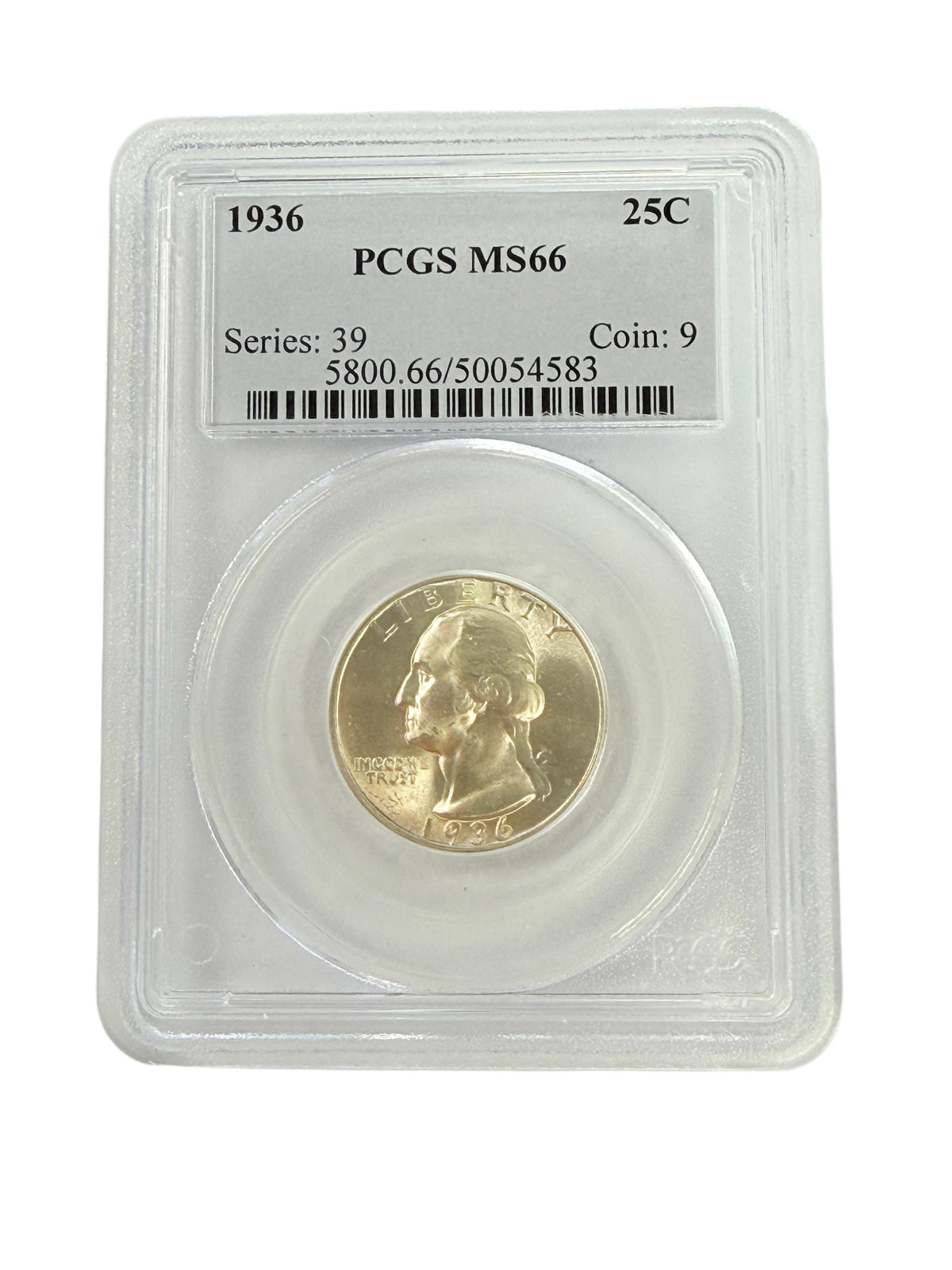 1936 Washington Quarter PCGS MS66