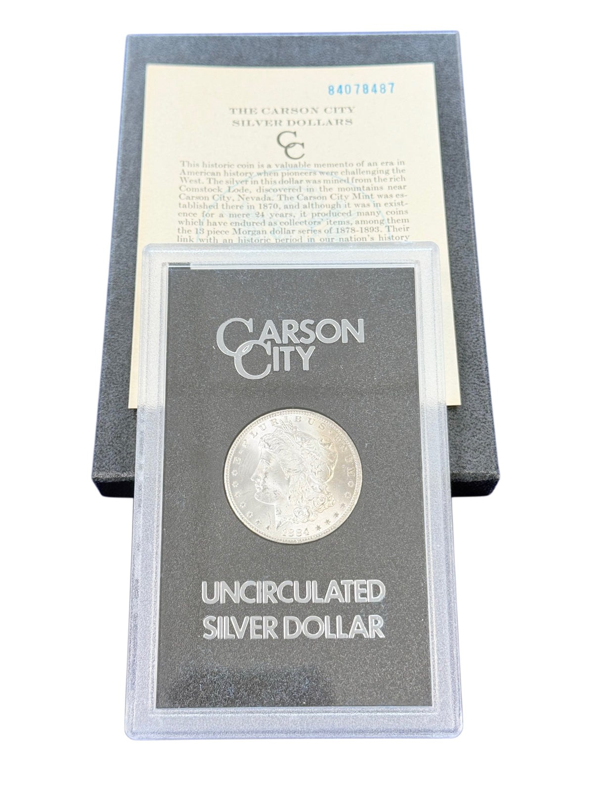 1884-CC Morgan Silver Dollar GSA (With Box & CoA)