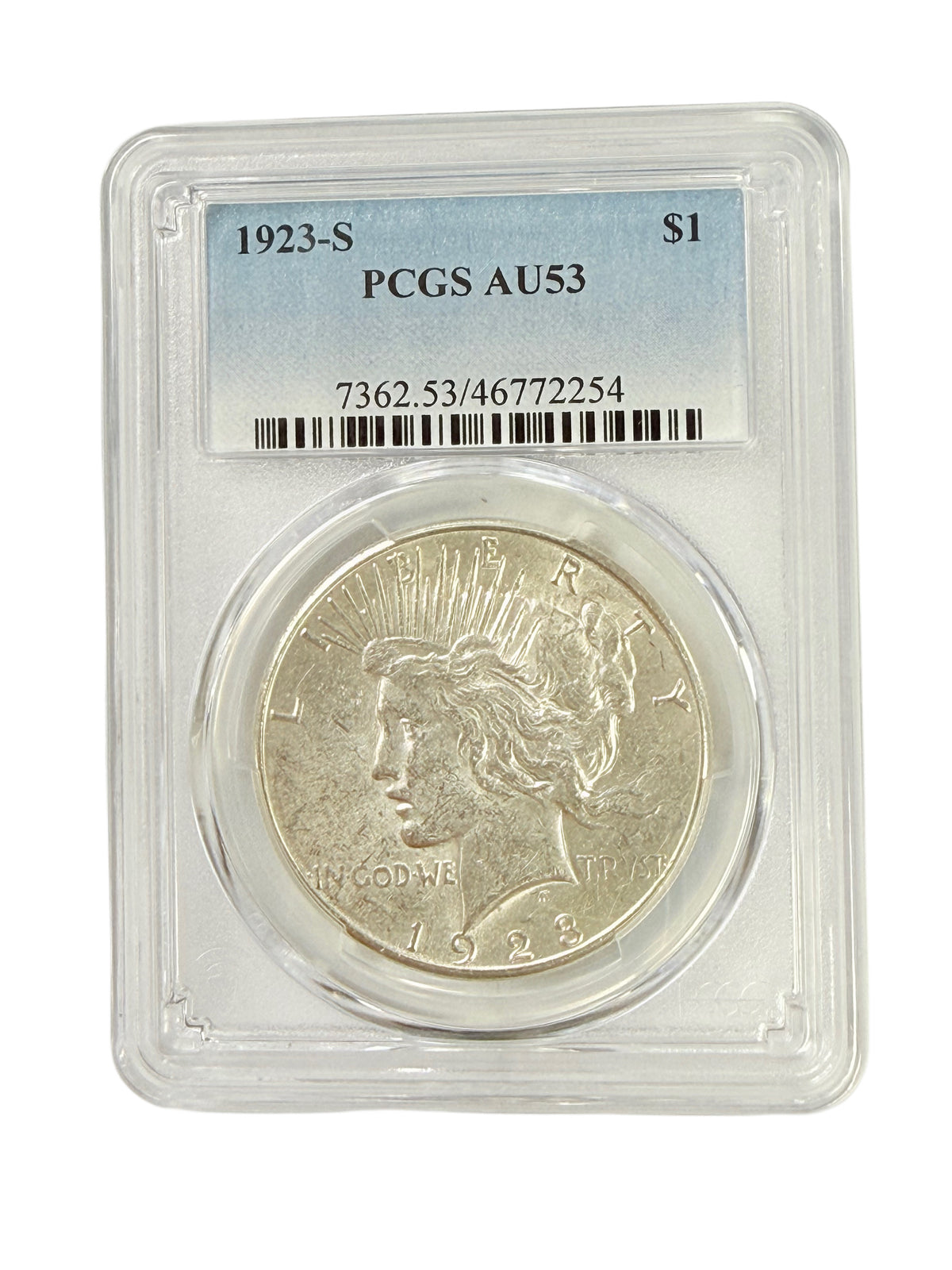 1923-S Peace Silver Dollar PCGS AU53