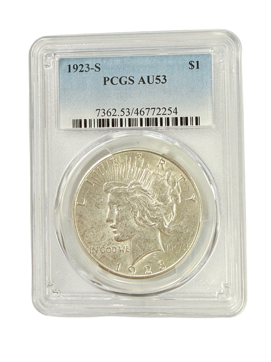 1923-S Peace Silver Dollar PCGS AU53