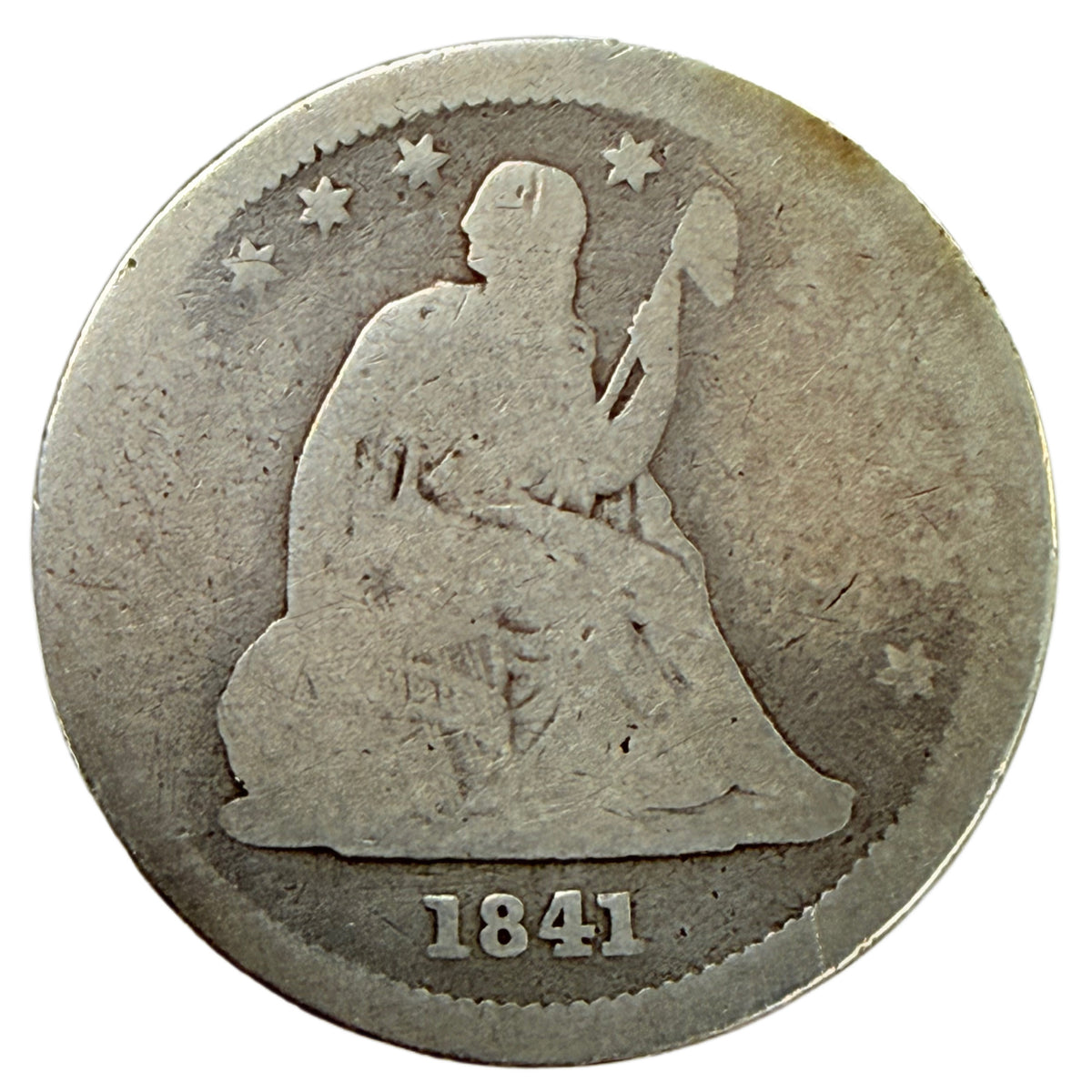 1841 Seated Liberty Quarter (AG)