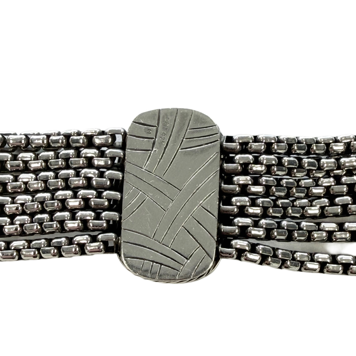 Preloved David Yurman Silver Mother of Pearl & Diamond Bracelet