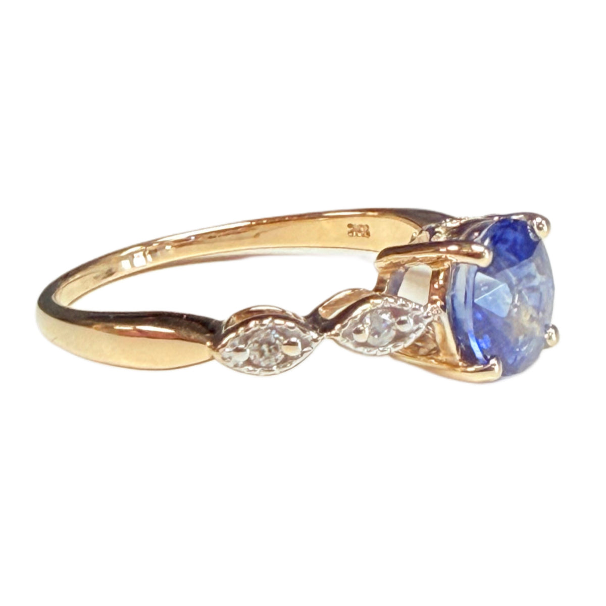 10k Gold Sapphire & Diamond Ring