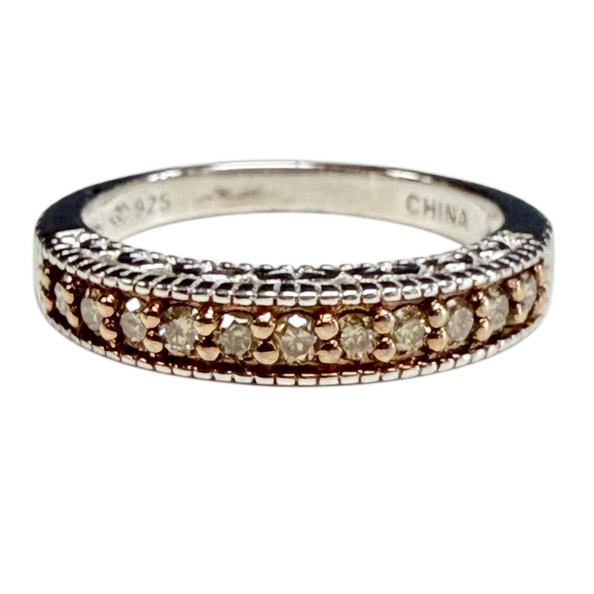Silver & Champagne Diamond Ring