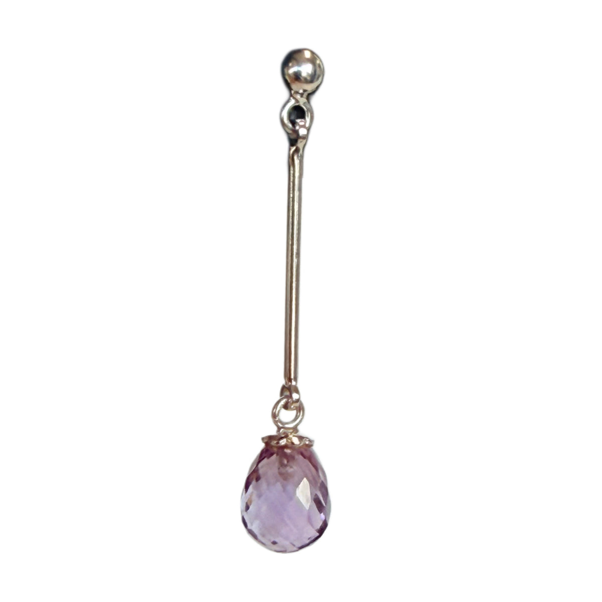 14k White Gold & Amethyst Earrings
