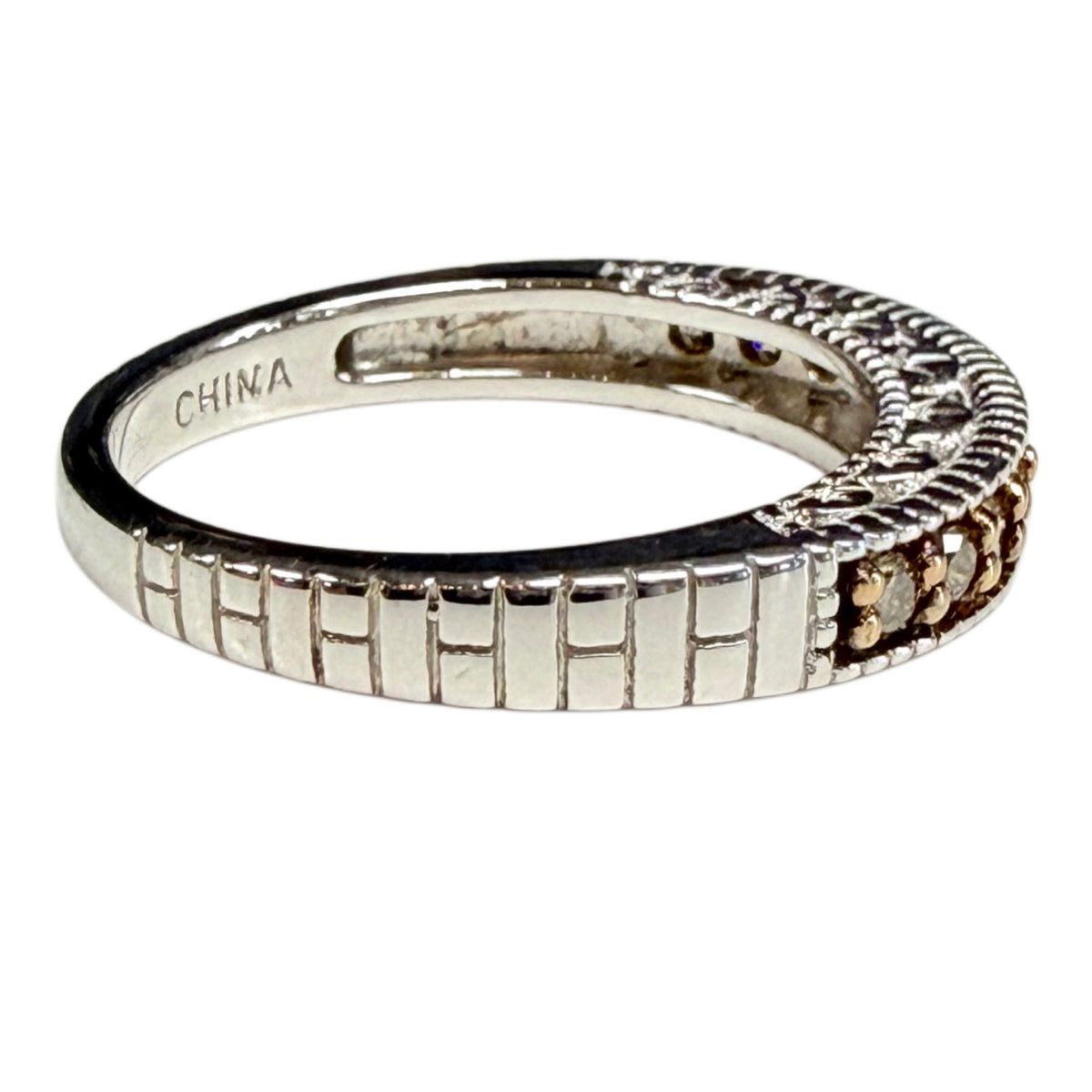 Silver & Champagne Diamond Ring