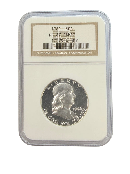 1962 Franklin Half Dollar NGC PF67 Cameo