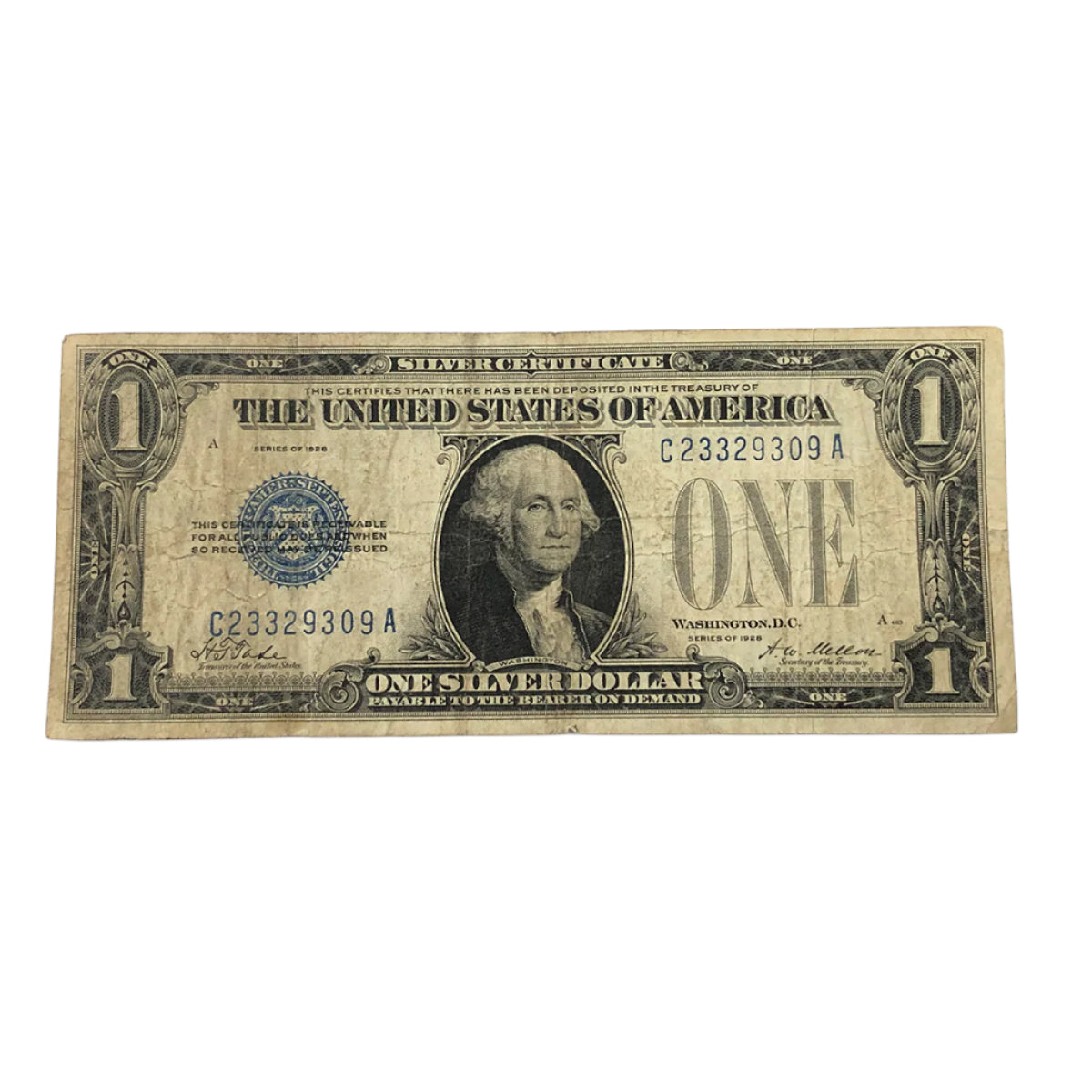 FR.1600 1928 $1 Silver Certificate Funnyback (F)