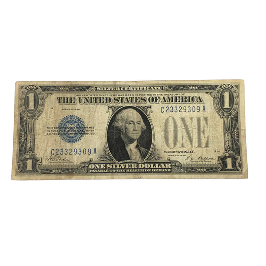 FR.1600 1928 $1 Silver Certificate Funnyback (F)