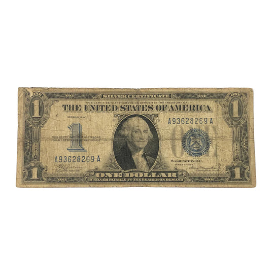 FR.1606 1934 $1 Silver Certificate Funnyback (VG Details)