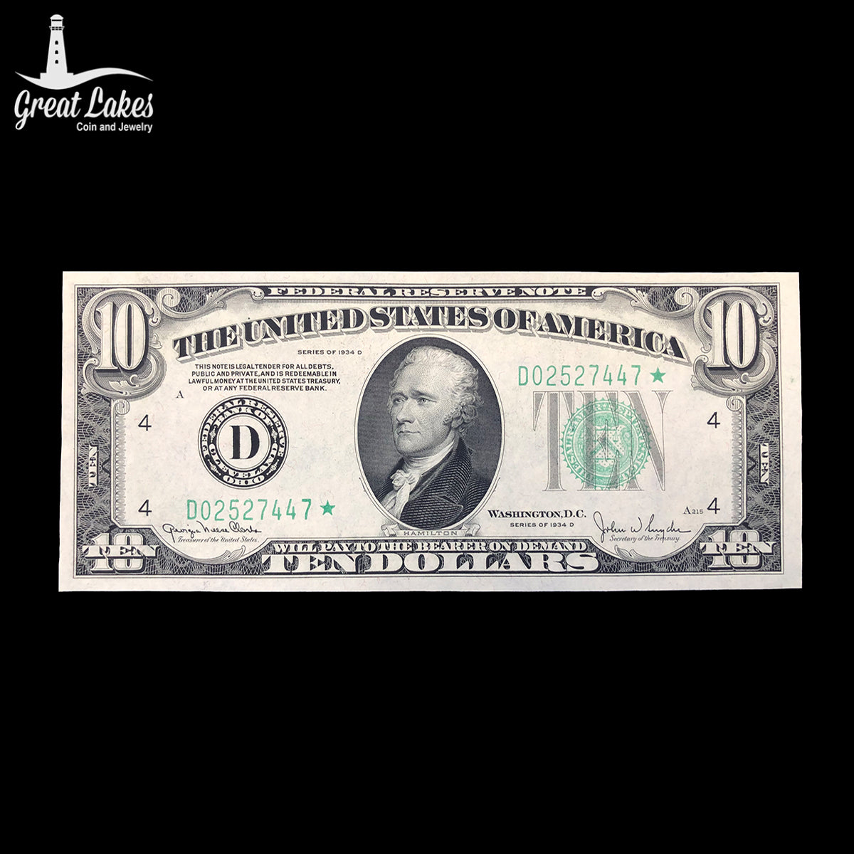 Fr. 2009-D* 1934-D $10 Federal Reserve Star Note (CU)