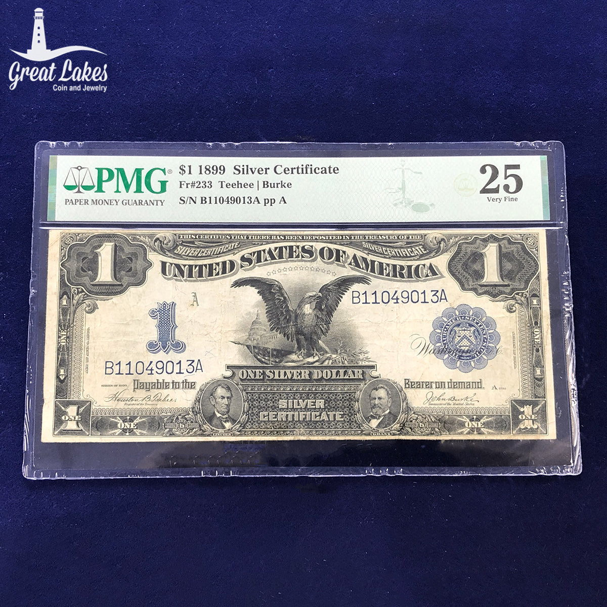 Fr.233 1899 $1 Silver Certificate Black Eagle PMG VF25