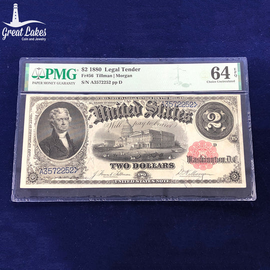Fr.56 1880 $2 Legal Tender PMG MS64 EPQ