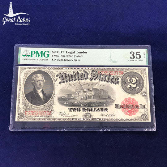 Fr.60 1917 $2 Legal Tender PMG VF35 EPQ