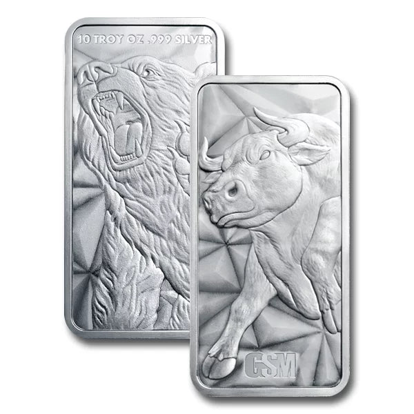 Bull & Bear 10 oz Silver Bar