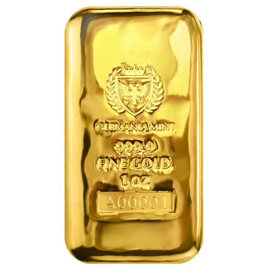 Germania Mint 1 oz Gold Cast Bar