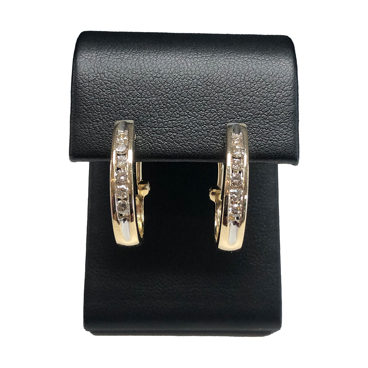 14k Gold Diamond Hoop Earrings
