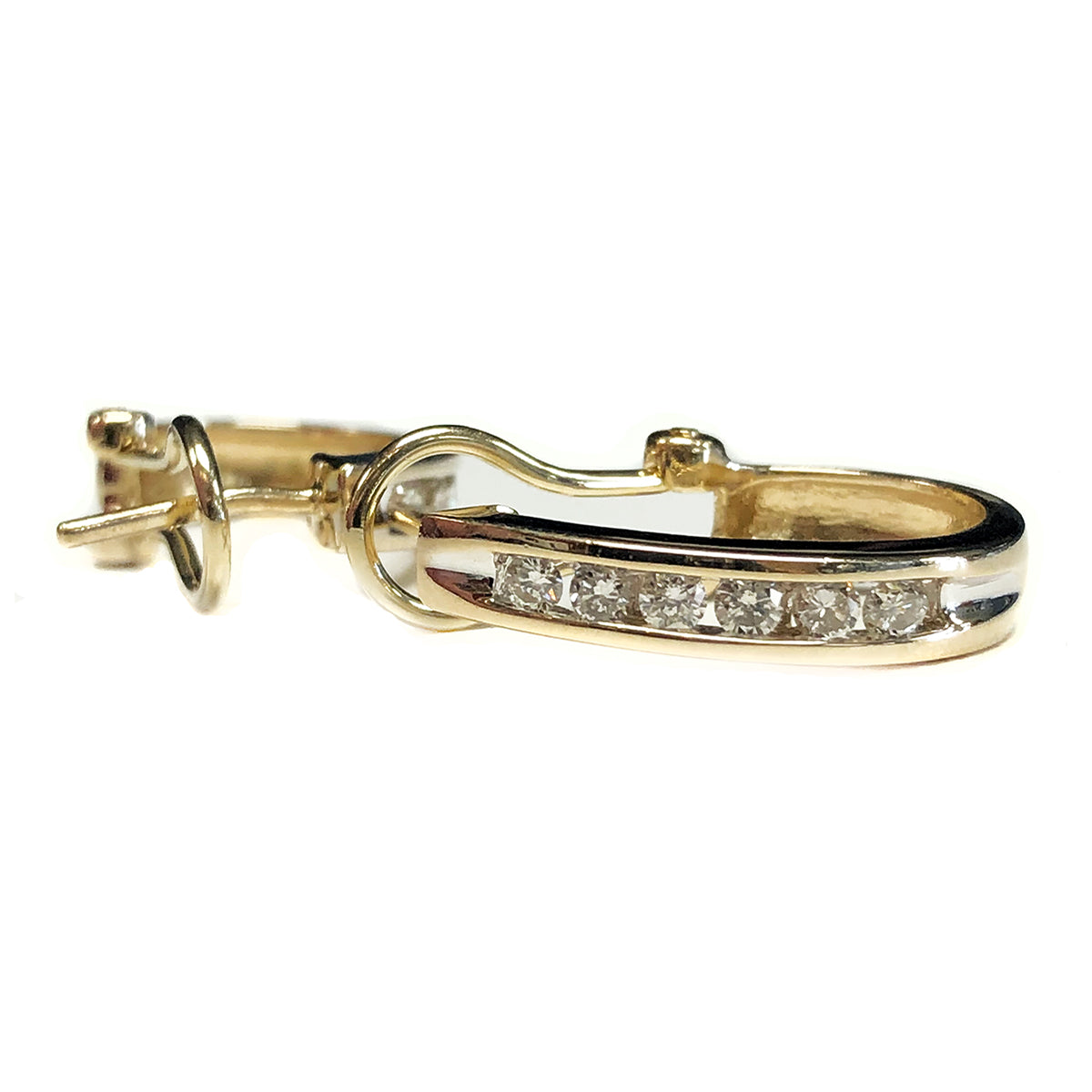 14k Gold Diamond Hoop Earrings