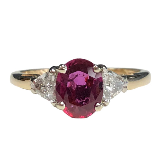 14k Gold Ruby & Diamond Ring