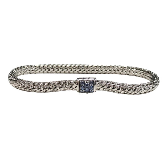 John Hardy Silver Classic Chain Bracelet With Sapphire